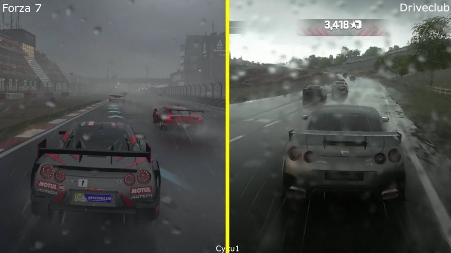 Forza 7 vs Driveclub Karşılaştırması – Yağmur Efektleri